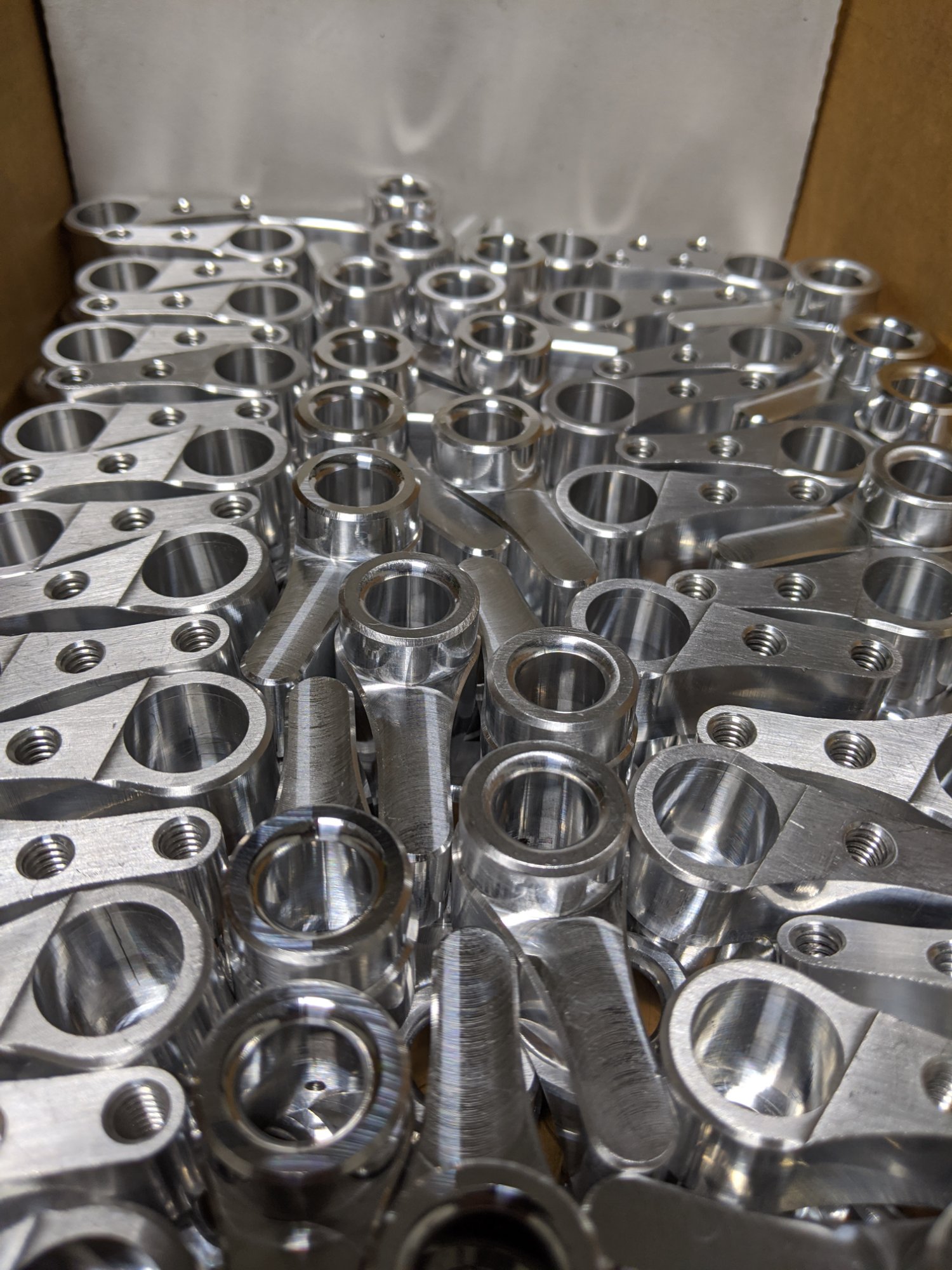 Production run of milled aluminum components